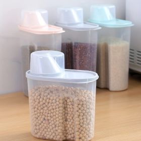 1pc 1.9L Kitchen Cereals Jar; Kitchen Storage Box; Airtight Food Storage Containers; Kitchen Supplies - gray