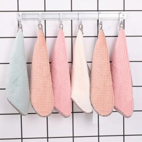 4pcs Thickened Dish Towel; Hanging Hand Towels; Kitchen Rag With Hanging Loop; Bathroom Hand Towels - 6pcs