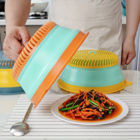 1pc Anti-fly Vegetable Cover; Folding Table Cover Leftovers Food Cover Household Dust Umbrella Anti-mosquito Leftovers Kitchen Supplies - Orange