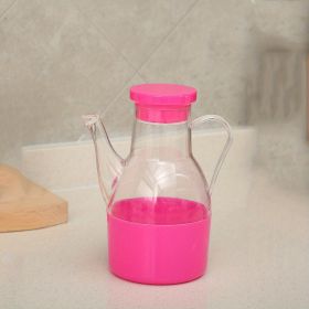 1pc Household Soy Sauce Vinegar Seasoning Bottle Anti-spill Oil Kitchen Supplies Plastic Seasoning Bottle Sesame Oil Sesame Oil Pot Bottle - Pink