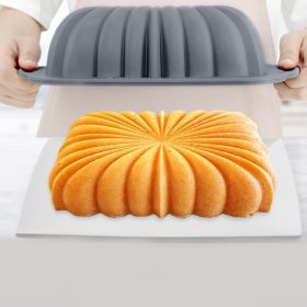 1pc Silicone Toast Cake Pan Rectangle Flower Shaped Cake Baking Pan Baking Tool Toast Pan Cake Mold - Grey