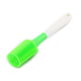 Silicone Cleaning Bottle Brush Silica Gel Cleaning Brush Bottle Cup Cleaning Brush for Glass Cup Thermos Coffee Mug Long Handle Dishwashing Tool - gre