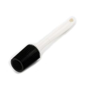 Silicone Cleaning Bottle Brush Silica Gel Cleaning Brush Bottle Cup Cleaning Brush for Glass Cup Thermos Coffee Mug Long Handle Dishwashing Tool - yel