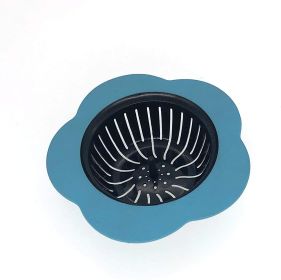 Flower Shaped Kitchen Sink Strainer Floor Drainer Bathtub Cover Drain Tub Stopper Strainers for Floor Laundry Bathroom 4.5inch Diameter - blue