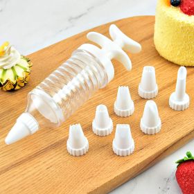 8pcs Cake Decoration Kit; Cake Decorating Pen With Piping Nozzles; Baking Tools; Kitchen Gadget - White