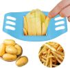 Potato Cutter Stainless Steel Potato Cutting Tool French Fry Cutter Cooking Kitchen Gadget - blue cutter