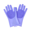 1 Pair Dishwashing Cleaning Gloves Magic Silicone Rubber Dish Washing Glove For Household Scrubber Kitchen Clean Tool Scrub - Blue - 1 Pair