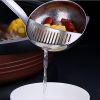 1pc 2 In 1 Soup Spoon, Long Handle Home Ladle Strainer, Stainless Steel Cooking Colander, Kitchen Porridge Scoop Tableware Tool - Silvery