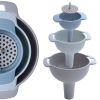 4-in-1 Funnel Plastic Multi-Purpose Large Diameter Filter Funnel Oil Funnel Kitchenware - blue