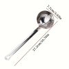 1pc 2 In 1 Soup Spoon, Long Handle Home Ladle Strainer, Stainless Steel Cooking Colander, Kitchen Porridge Scoop Tableware Tool - Silvery