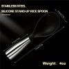 Rice Paddle; Silicone Standing Rice Spoon; Stainless Steel Handle Rice Scooper; Round Edge Not Rust Rice Serving Spoon; Non-Stick Rice Spatula Kitchen