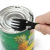 5 in1 Portable Fork Spoon Multi-Function Camping Tool Stainless Steel Titanium Spork Outdoor - black