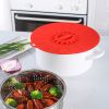 1pc 10.3in/25.8cm Large Silicone Fresh Keeping Lid; Heat Resistant Strong Sealing Microwave Cover; Kitchen Accessories - Red