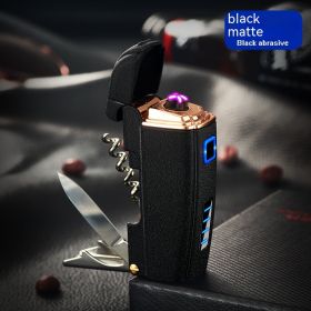 Metal Multifunctional Induction Charging Lighter (Option: Black Frosted)