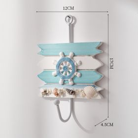 Ocean Style Home Ornament Hat-and-coat Hook Creative (Option: Set Of Four Rudder Hooks-18 √ó 11cm)