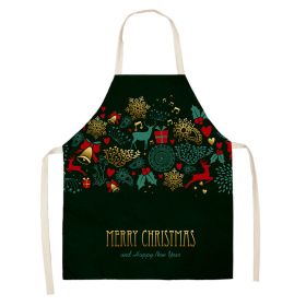 Household Green Series Christmas Dog Linen Apron Used In Kitchen (Option: Style 11-38x47cm)