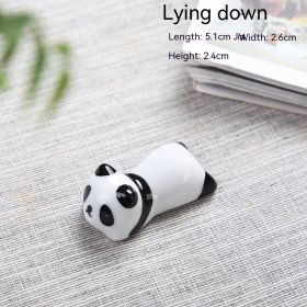 Creative Cute Little Panda Chopstick Holder Ceramic Decoration Home (Option: Lying)