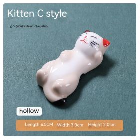 Cartoon Japanese Style Cute Animal Small Ceramic Ornaments Household Chopstick Holder (Option: 03 Kitty)