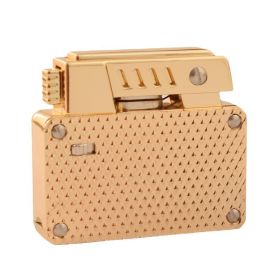 One-click Catapult Double Fire Creative Double-sided Carved Personality Lighter (Option: Small Diamond Grid-Gift Box)