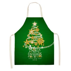 Household Green Series Christmas Dog Linen Apron Used In Kitchen (Option: Style 13-65x53cm)